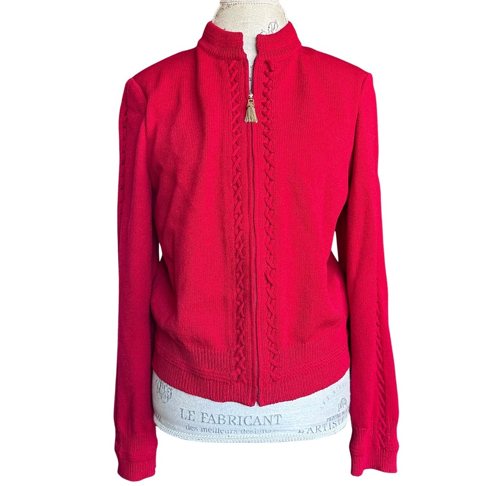St. John Collection Red Cardigan Sweater